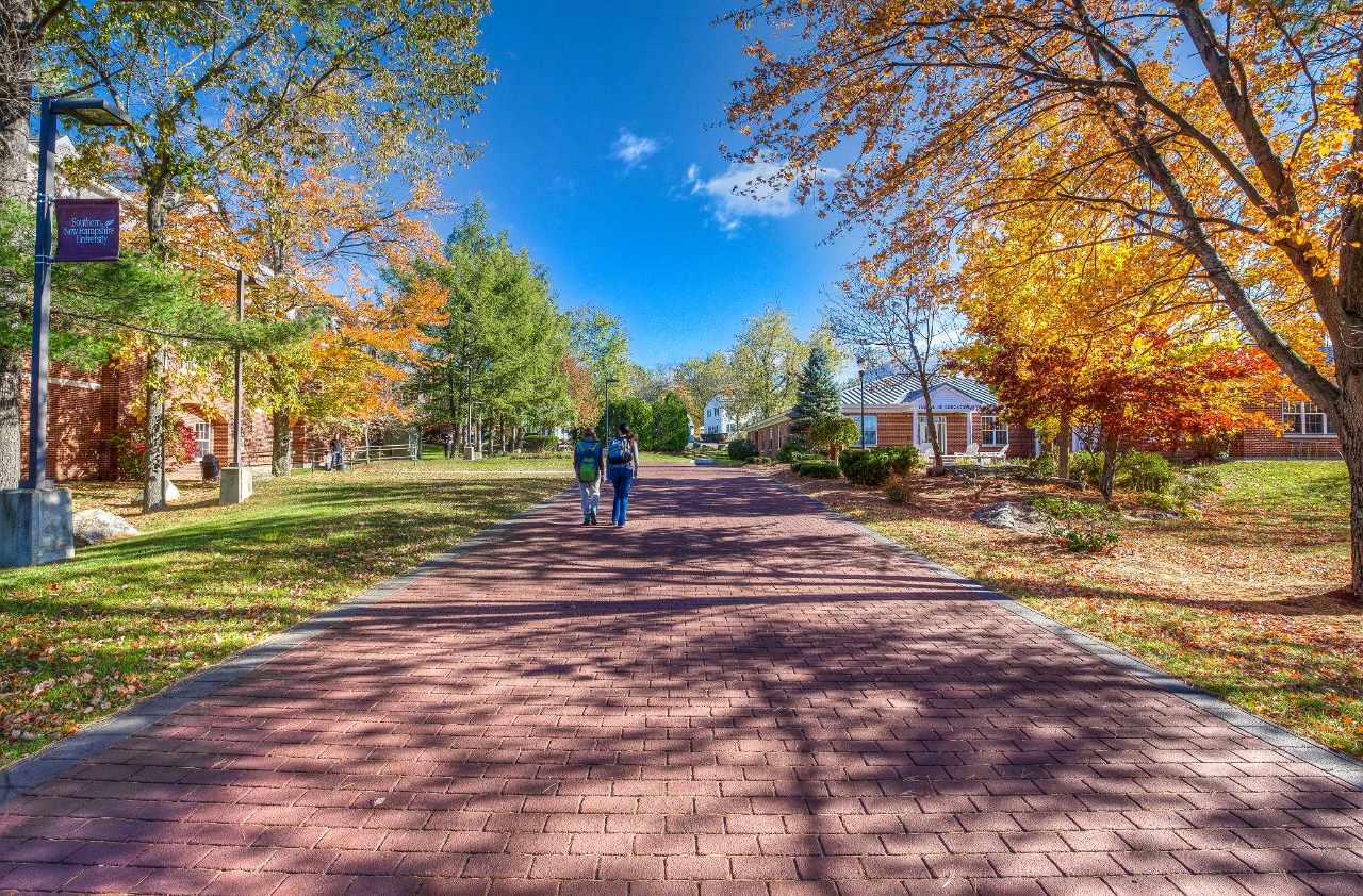 Southern New Hampshire University campus walkway